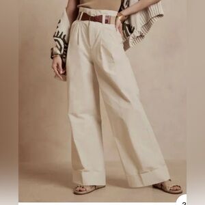 Banana Republic high waist trench pants, Crème